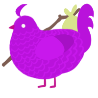magenta, a amethyst chicken with a lace pattern