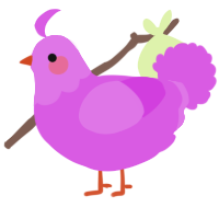 A orchid chicken with a head pattern