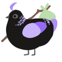 A sable and lilac chicken with a neck-band pattern