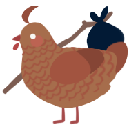 A brown and russet chicken with a lace pattern