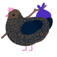 A bark and tumblr chicken with a double-lace pattern