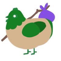 Shrek, a beige and leaf chicken with a head pattern