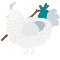 A white and mist chicken with a lace pattern