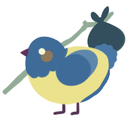 A navy and gold chicken with a head pattern