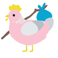 A rose and mist chicken with a neck-speckle pattern