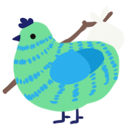 A spring and sky chicken with a bar pattern