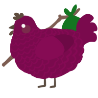 A wine chicken with a lace pattern