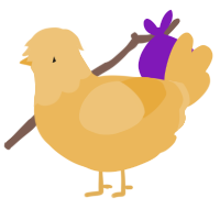A honey chicken with a head pattern