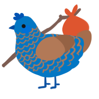 A sapphire and brown chicken with a lace pattern