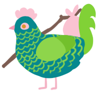 acuticaudatus, a teal and grass chicken with a lace pattern