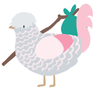 A mist and rose chicken with a lace pattern