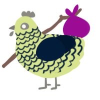 A lemon and tumblr chicken with a lace pattern