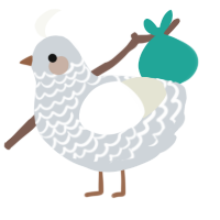 A mist and white chicken with a lace pattern