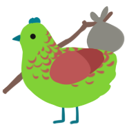 A grass and red chicken with a half-lace pattern