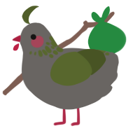 A grey and olive chicken with a neck-speckle pattern