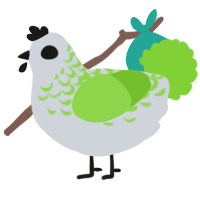 A mist and grass chicken with a half-lace pattern