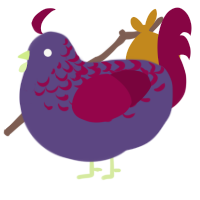 A overcast and maroon chicken with a half-lace pattern
