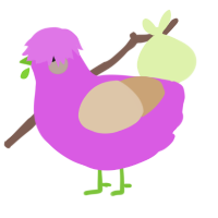 A orchid and beige chicken