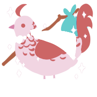 A rose and red chicken with a half-lace pattern
