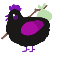 A sable and plum chicken