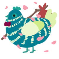 A sea and apple chicken with a bar pattern