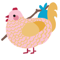 Rose Gold, a rose and honey chicken with a lace pattern