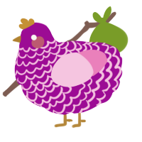 A plum and pink chicken with a lace pattern