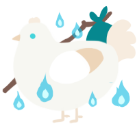 A white and cream chicken