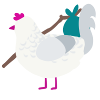 Void, a white and mist chicken with a half-lace pattern
