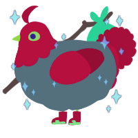 A ash and crimson chicken with a head pattern