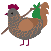 A grey and brown chicken with a lace pattern