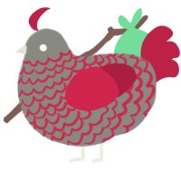 A ash and crimson chicken with a lace pattern