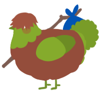 A russet and chartreuse chicken with a head pattern