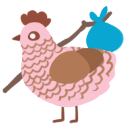 A rose and brown chicken with a lace pattern