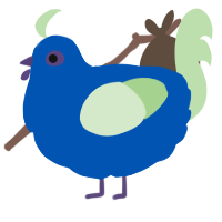 A ultramarine and gluppy chicken