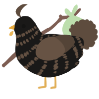 A sable and bark chicken with a bar pattern