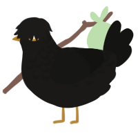 A sable and black chicken with a half-lace pattern