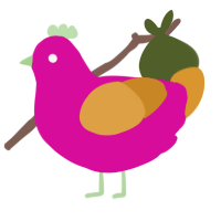 goofball, a fuchsia and orange chicken