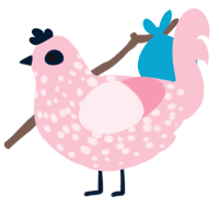 A rose chicken with a speckle pattern