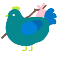 A teal and sapphire chicken