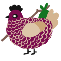 A wine and beige chicken with a lace pattern