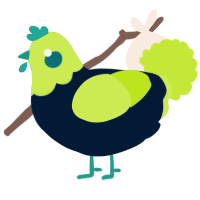 A tumblr and lime chicken with a head pattern