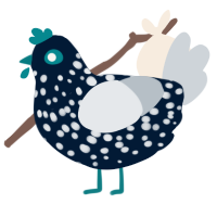 A tumblr and mist chicken with a speckle pattern
