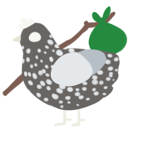 A grey and mist chicken with a speckle pattern