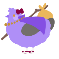 A lilac and grey chicken