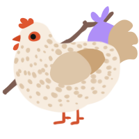 A cream and beige chicken with a speckle pattern