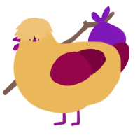 A honey and maroon chicken