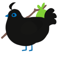 crybaby, a black chicken