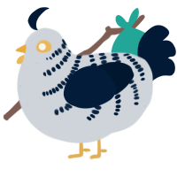 A mist and tumblr chicken with a half-bar pattern