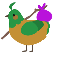 A gold and viridian chicken with a head pattern